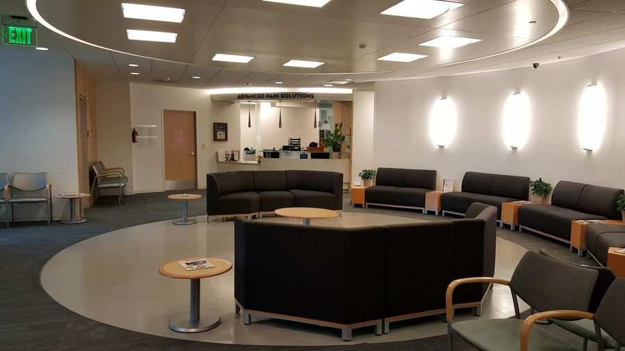Patient waiting and reception area at Advanced Pain Solutions